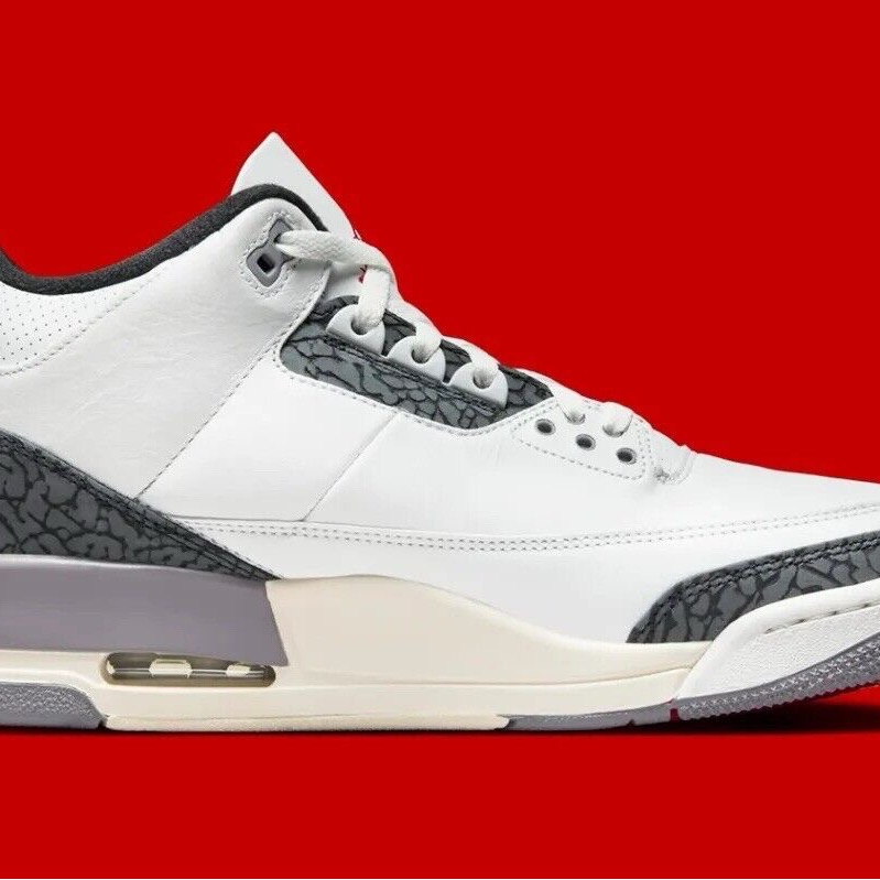 Nike Air Jordan 3 Retro White Cement Grey Mens Size Casual Sneakers New?